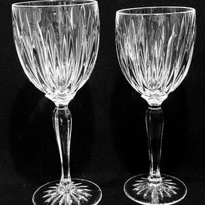 Crystal D’Arques Durand Set Of 2 Wine Glasses 8” and 8.5”